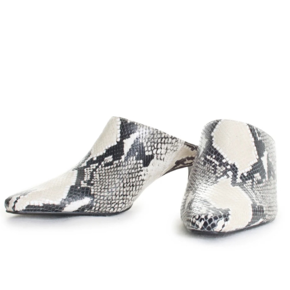 Vince Camuto Alexie Mules | Black Ivory Snake Print | Size 10